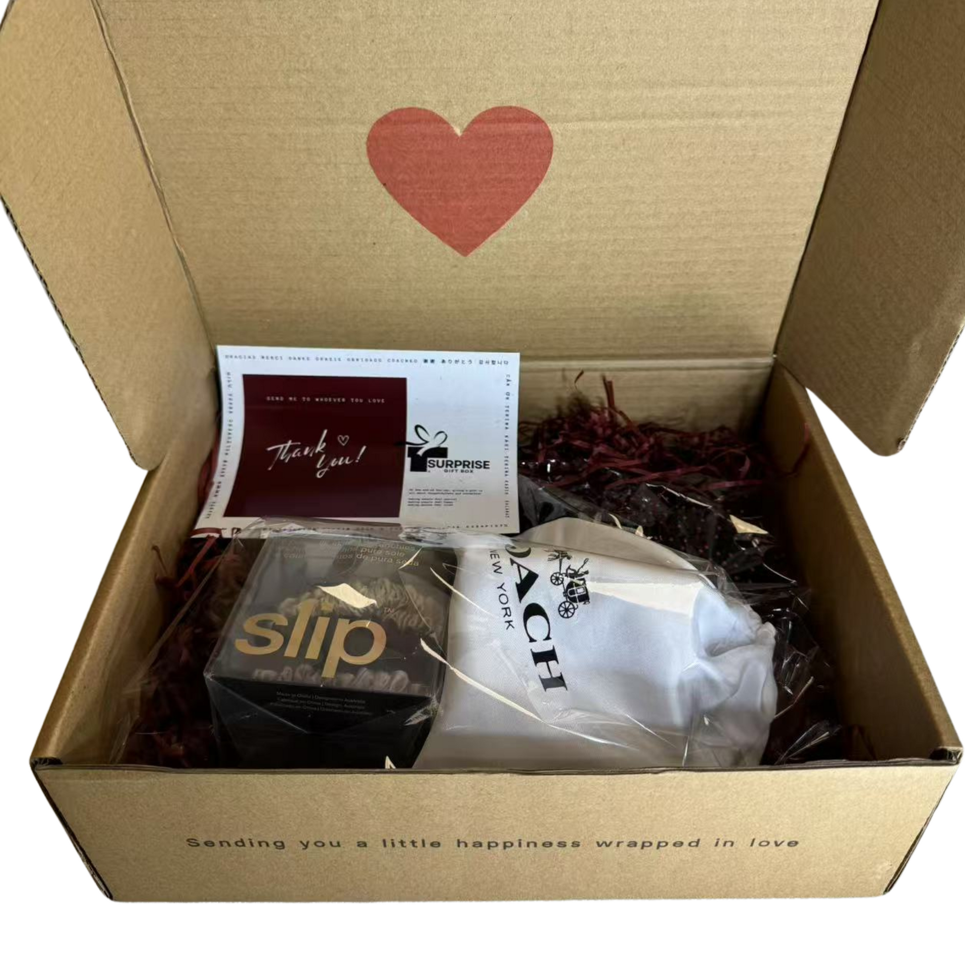 surpriseboxgift.com present for women coach, slip, thank you card